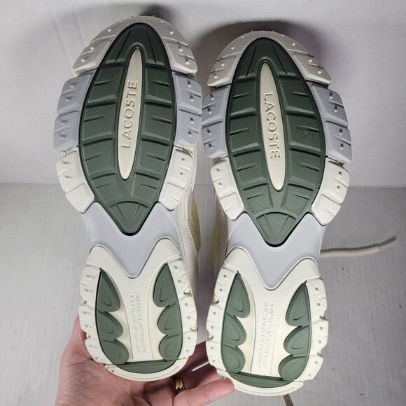 Lacoste Men Neo Tech Chunky Sneakers Beige & Green Trim Athletic Shoes Size 9 - Picture 6 of 7